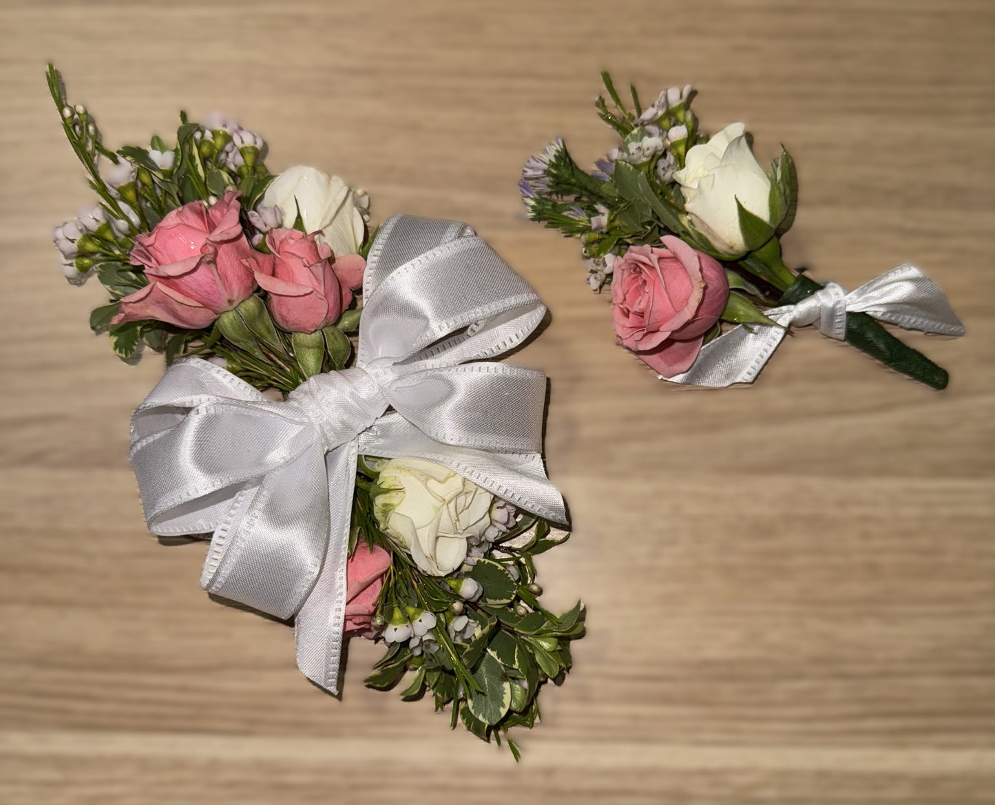 Wrist Corsage & Boutonniere Combo